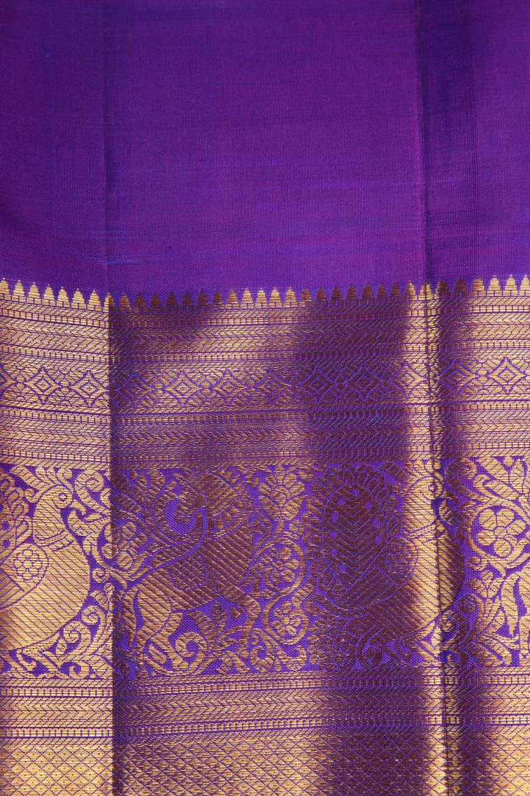 Viola Purple Kanchipuram Silk Sarees with Gold Zari Buttis (small Dots Or Motifs) view 3