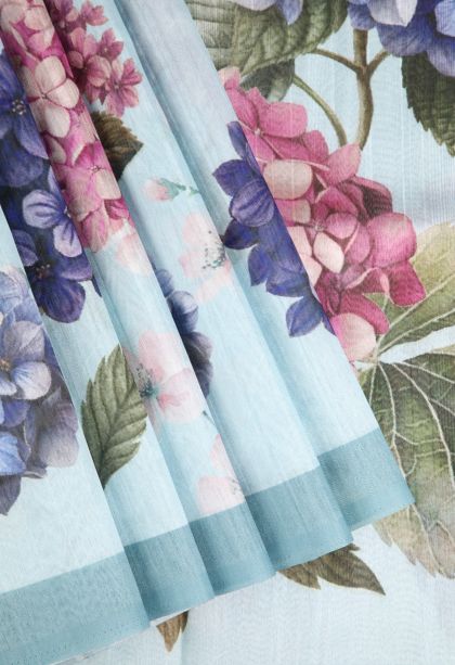 Snow White Semi Tussar Silk with Without Zari Zari Floral Patterns