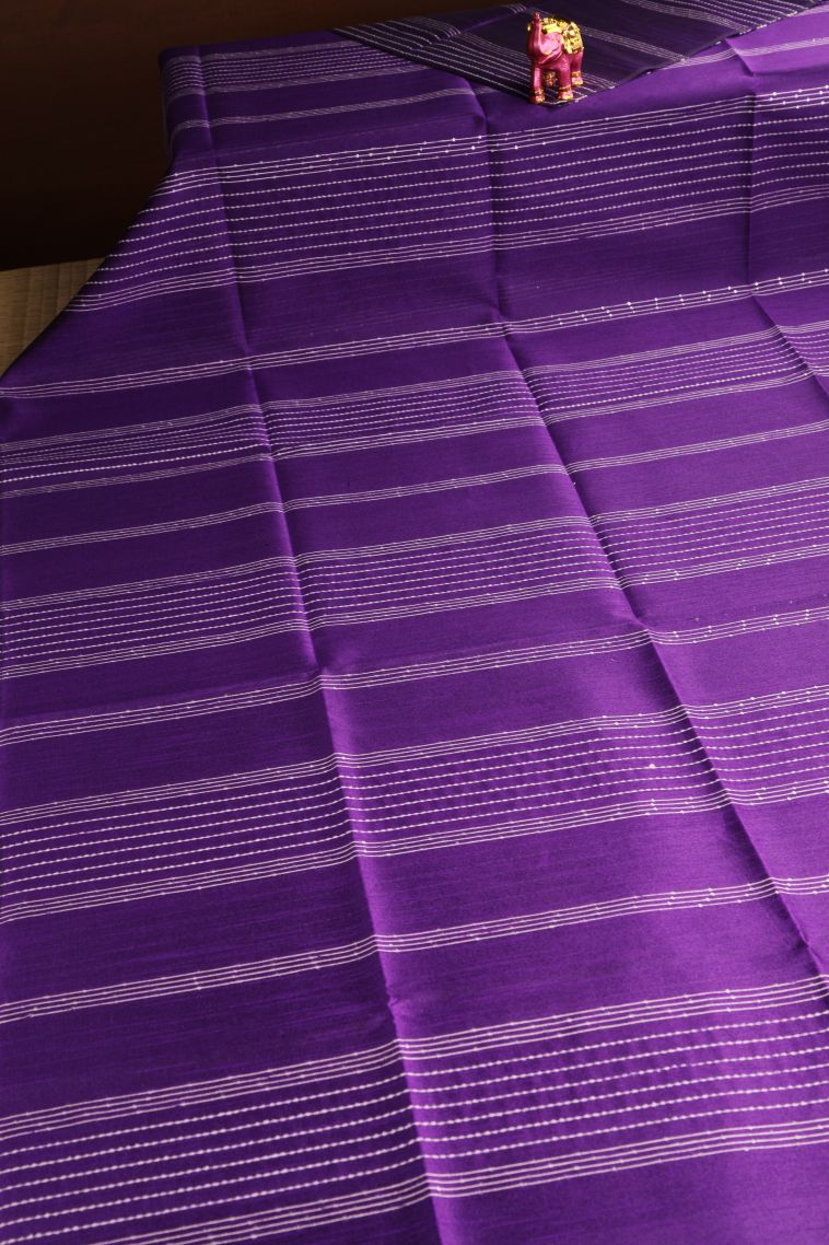 Bubble Purple Jute Sarees with Thread Zari Thred Weaving view 2