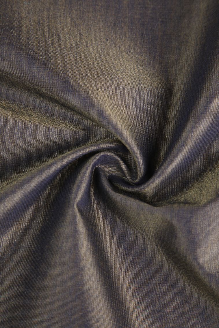 Granite Black Silk Cotton Sarees with Copper Zari Kolam Pattern view 4
