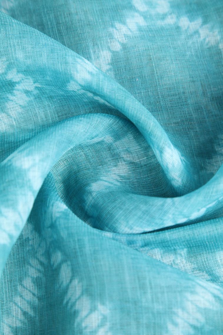 Sky Blue Linen Saree with Without Zari Zari Pathik Motifs view 4