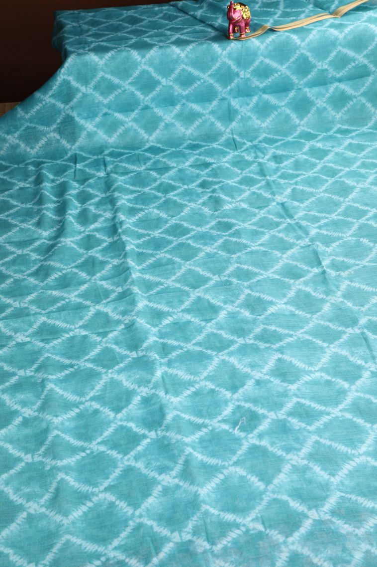 Sky Blue Linen Saree with Without Zari Zari Pathik Motifs view 2