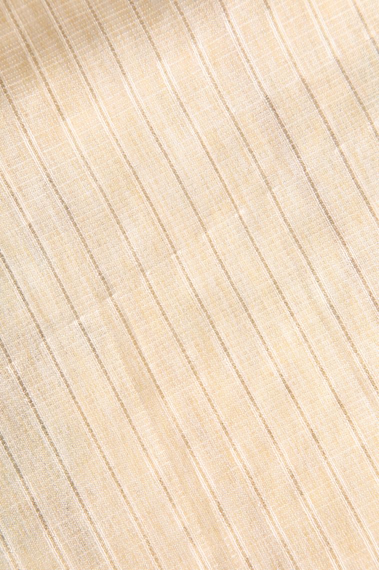 Cream White Semi Tussar Silk with Gold Zari Floral Patterns view 3