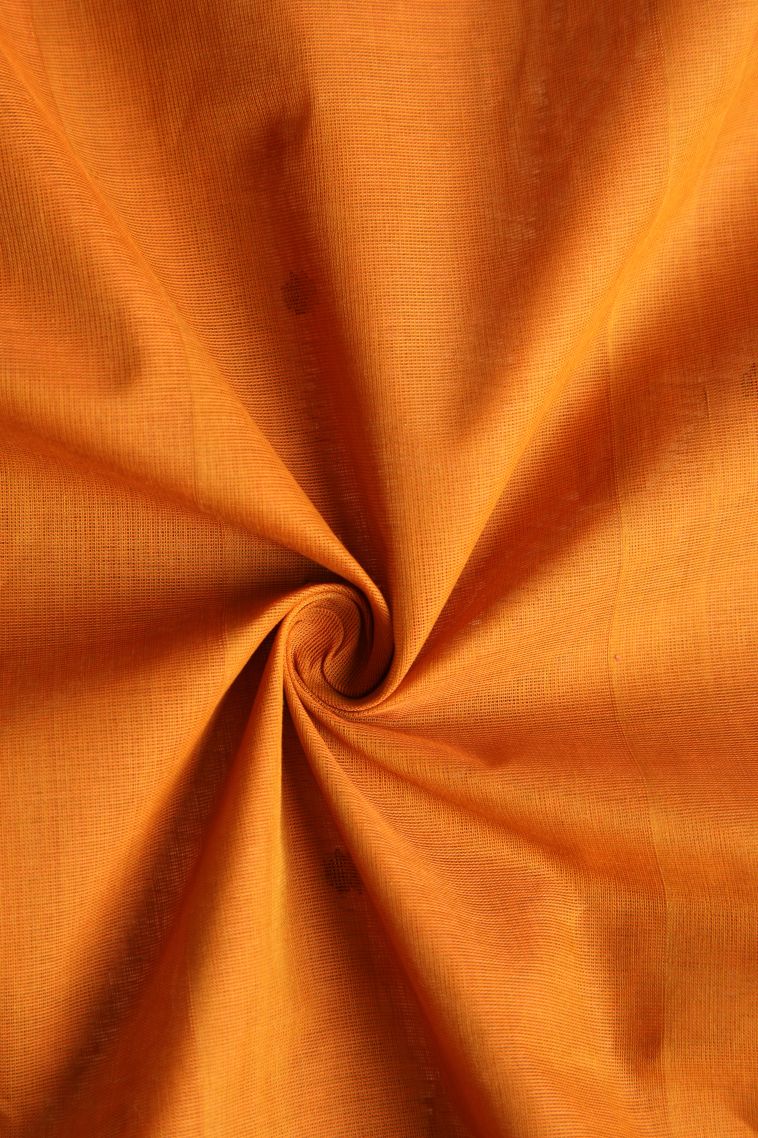 Honey Orange Pure Handloom Kovai Cotton with Without Zari Zari Floral Puttas view 4
