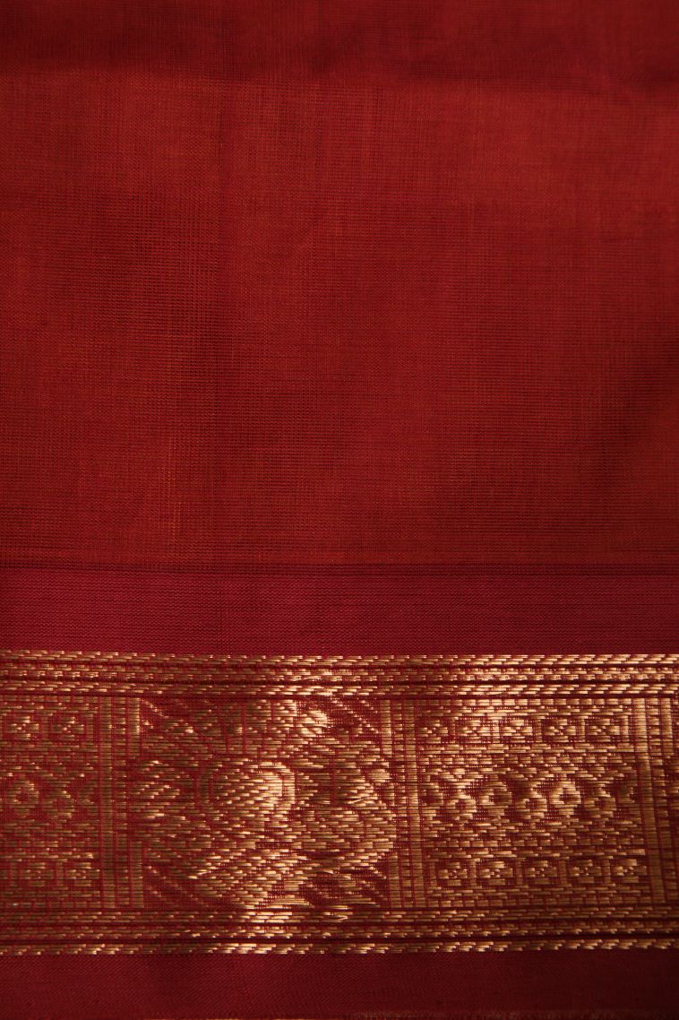Honey Orange Pure Handloom Kovai Cotton with Without Zari Zari Floral Puttas view 3