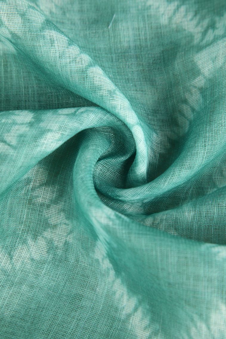 Mint Green Linen Saree with Without Zari Zari Pathik Motifs view 4