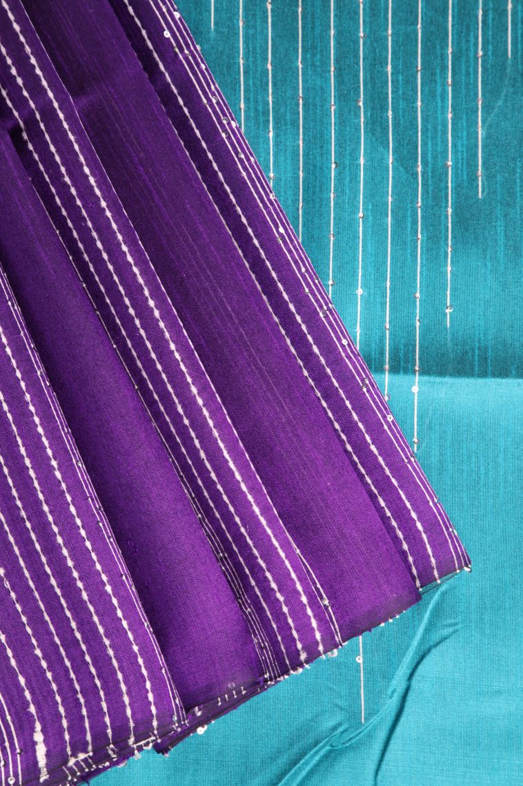Orchid Purple Jute Sarees with Thread Zari Thred Weaving