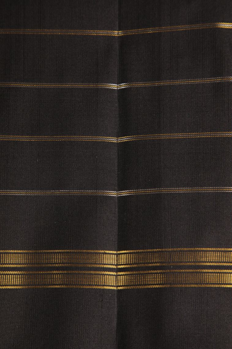 Charleston Black Kanchipuram Silk Sarees with Gold Zari Annam Rudhratcham view 3