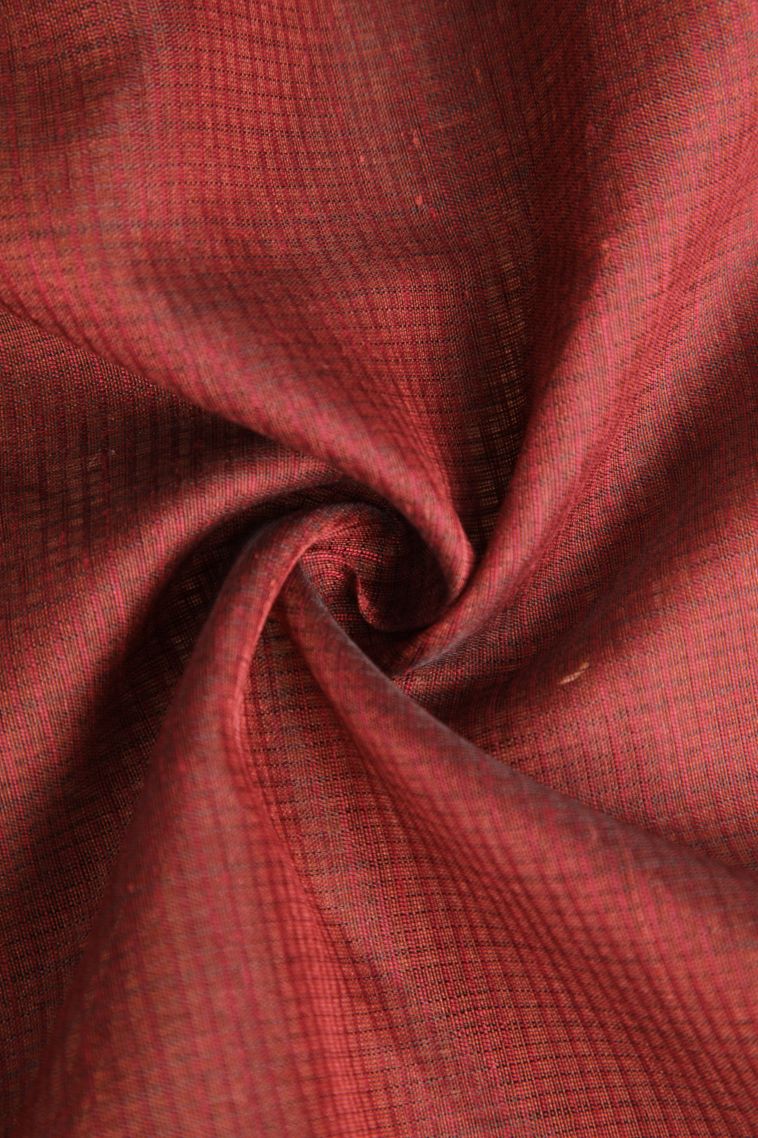 Lipstick Red Manipuri Cotton Sarees with Without Zari Zari Floral Patterns view 4