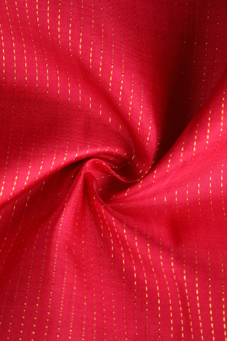 Strawberry Pink Kanchipuram Silk Sarees with Gold Zari Buttis (small Dots Or Motifs) view 4