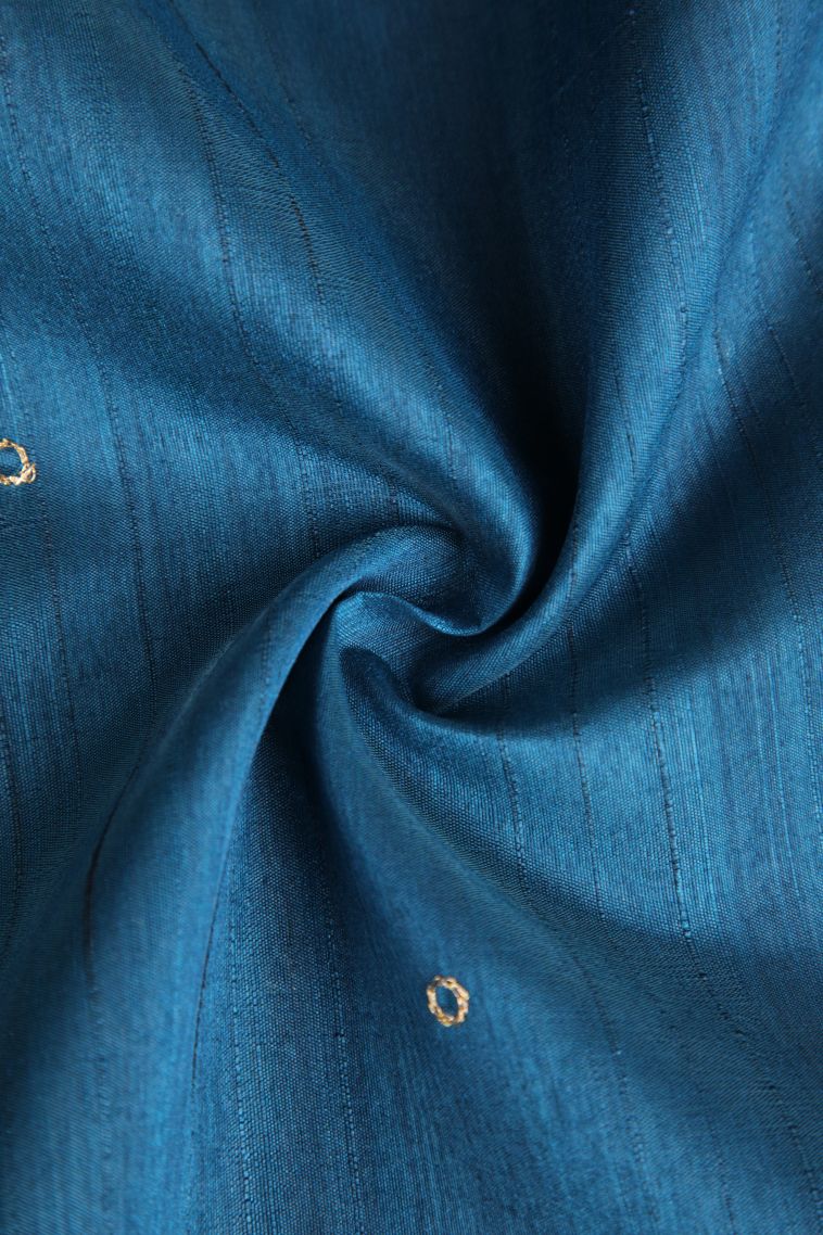 Aegean Blue Semi Tussar Silk with Without Zari Zari Embroidary view 4