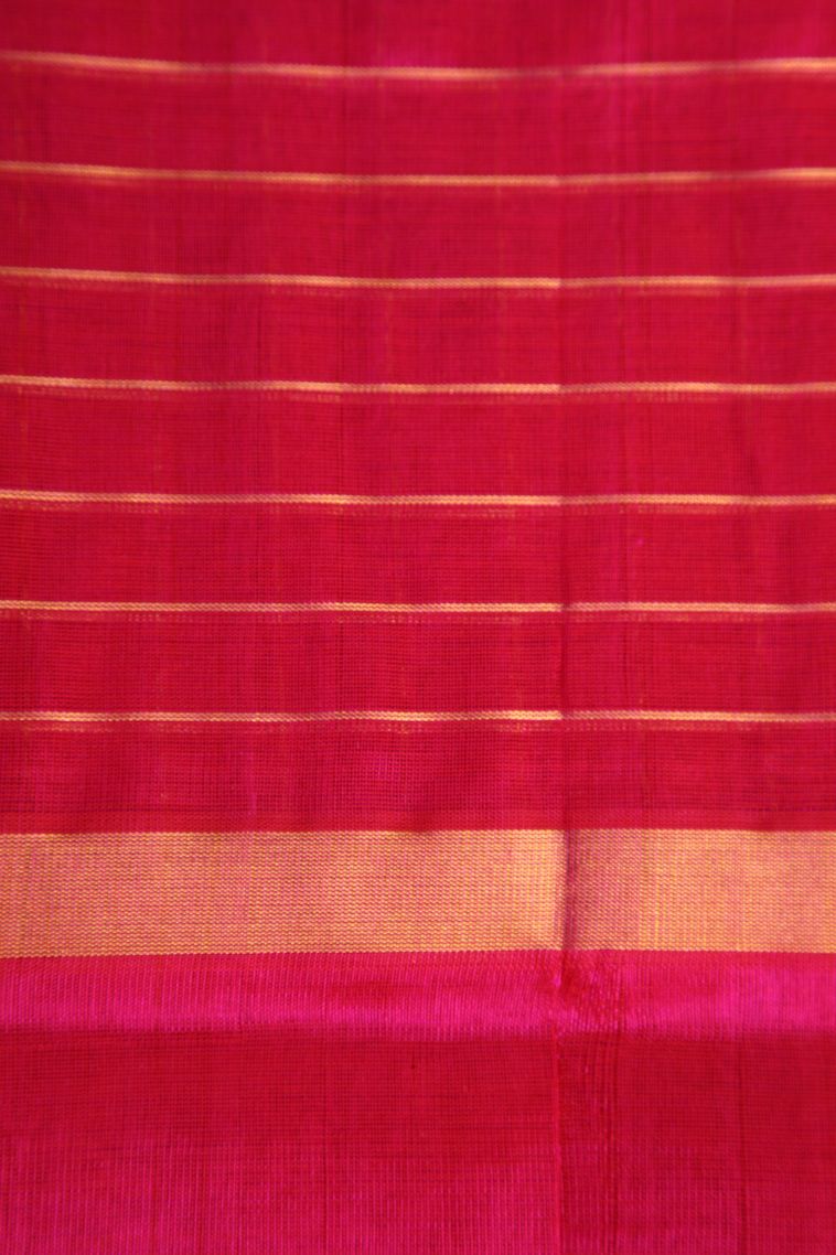 Punch Pink Silk Cotton with Gold Zari Checks view 3