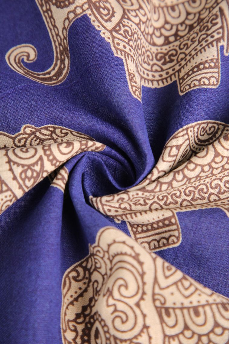 Daffane Blue Kalamkari with Without Zari Zari Eliphant Mottif view 4