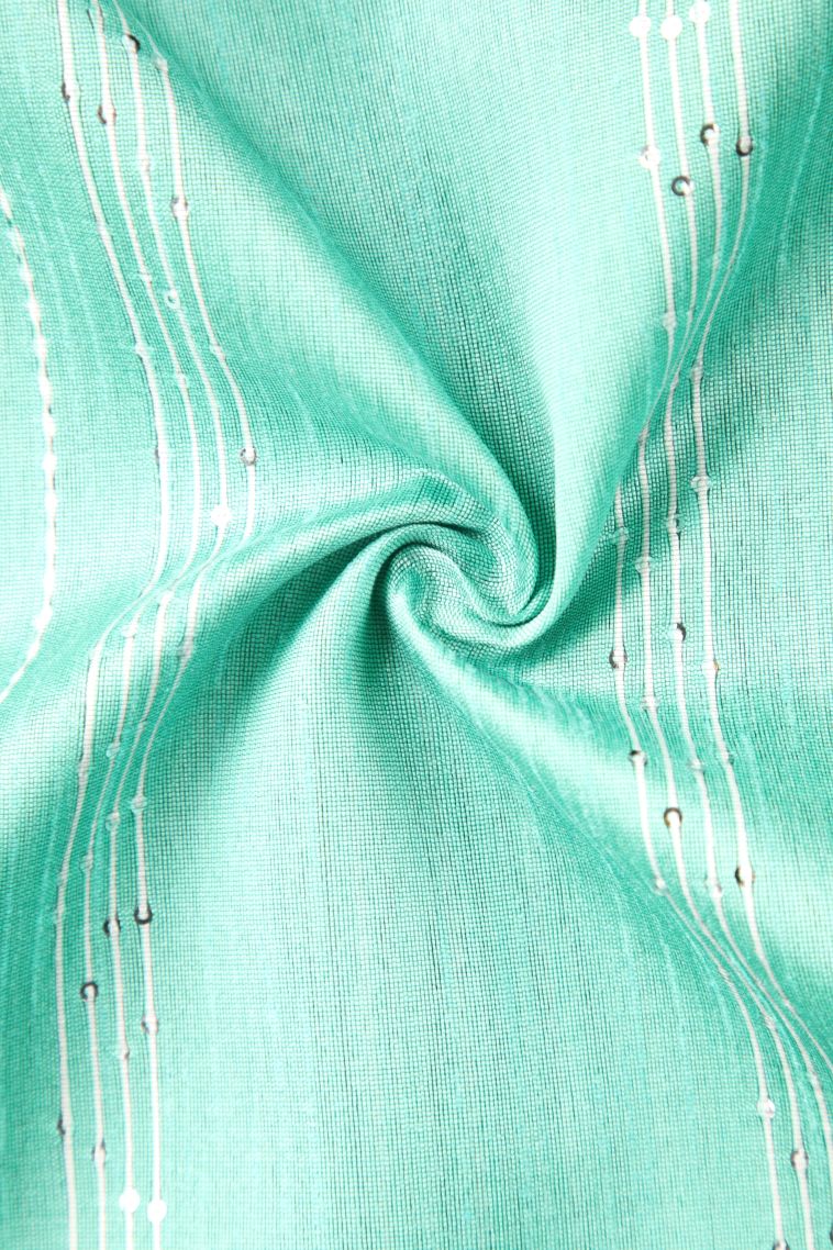Sky Blue Jute Sarees with Thread Zari Thred Weaving view 4