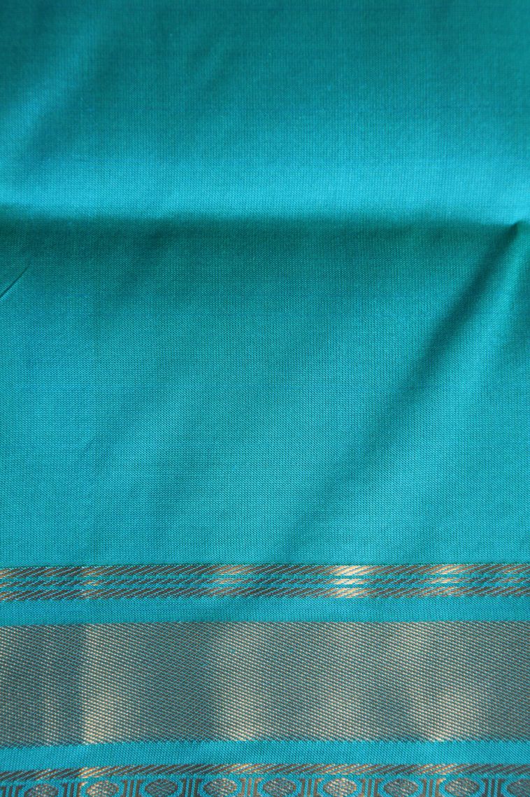 Lapis Blue Soft Silk Saree with Gold Zari Manga view 3