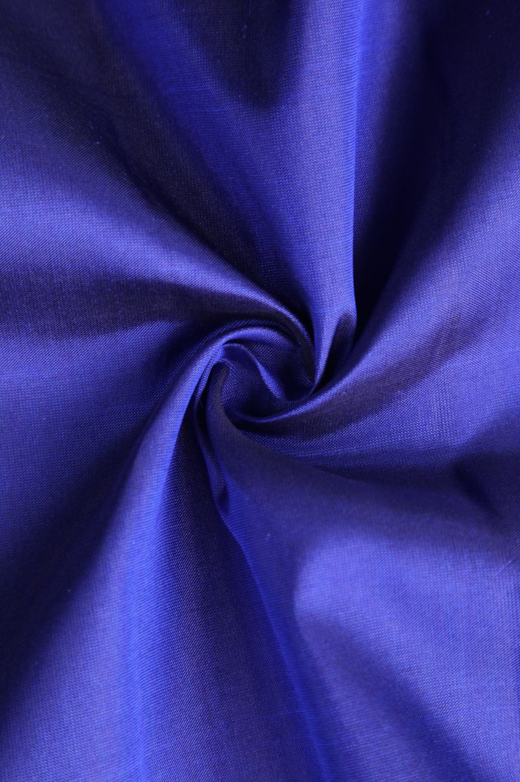 Lapis Blue Soft Silk Saree with Gold Zari Manga view 4