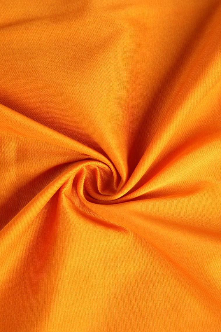 Merigold Orange Fancy Saree with Gold Zari Plain view 4