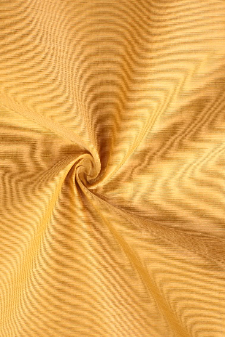 Shortbread Yellow Chettinad Cotton Sarees with Gold Zari Plain With Border view 4
