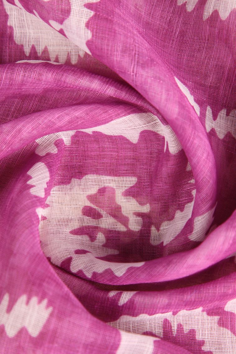 Bubblegum Pink Linen Saree with Without Zari Zari Pathik Motifs view 4