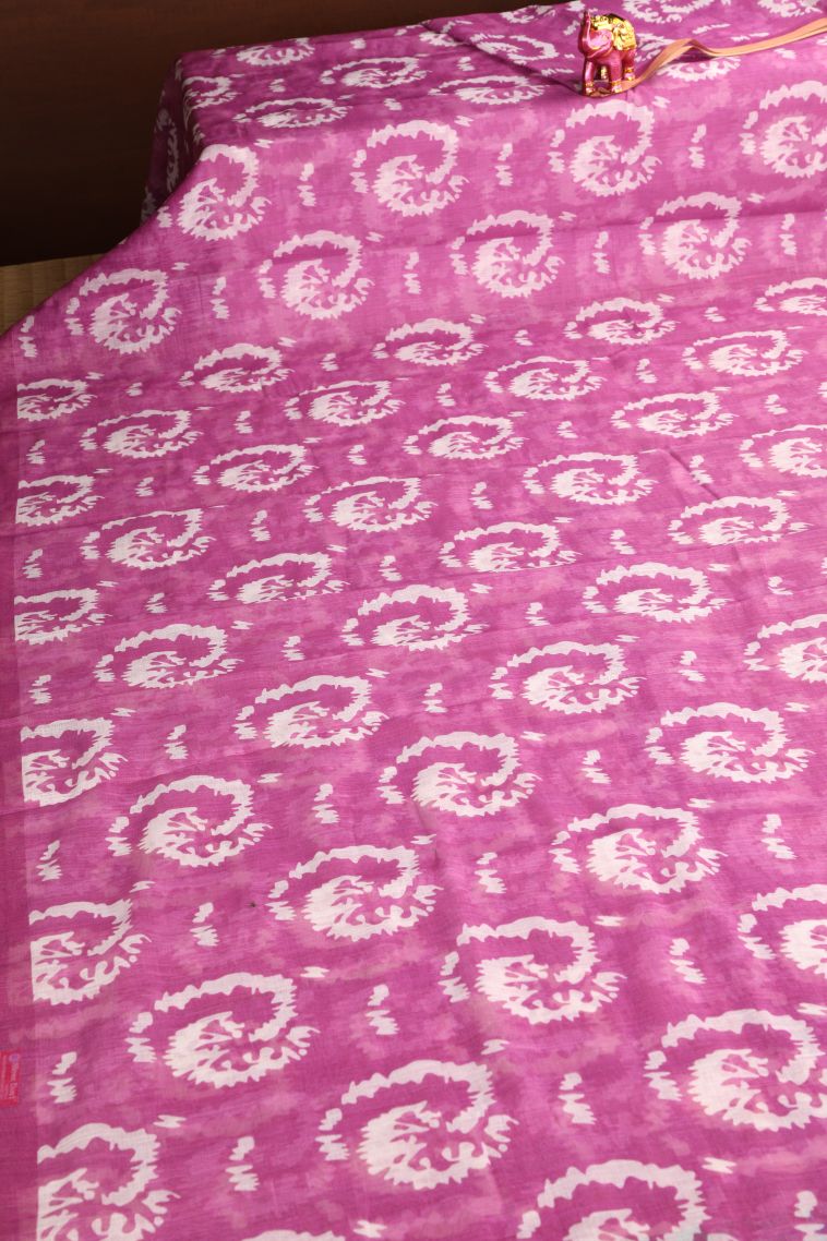 Bubblegum Pink Linen Saree with Without Zari Zari Pathik Motifs view 2