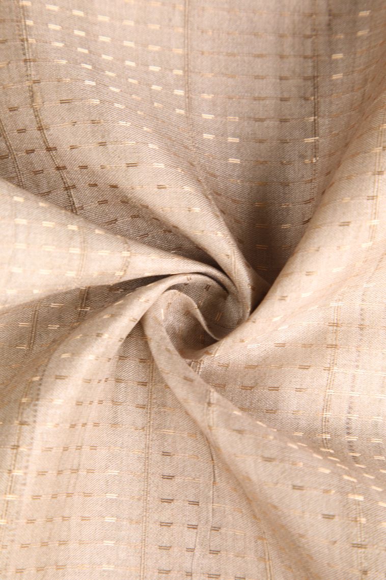 Vanilla Custard Yellow Semi Tussar Silk with Gold Zari Floral Patterns view 4