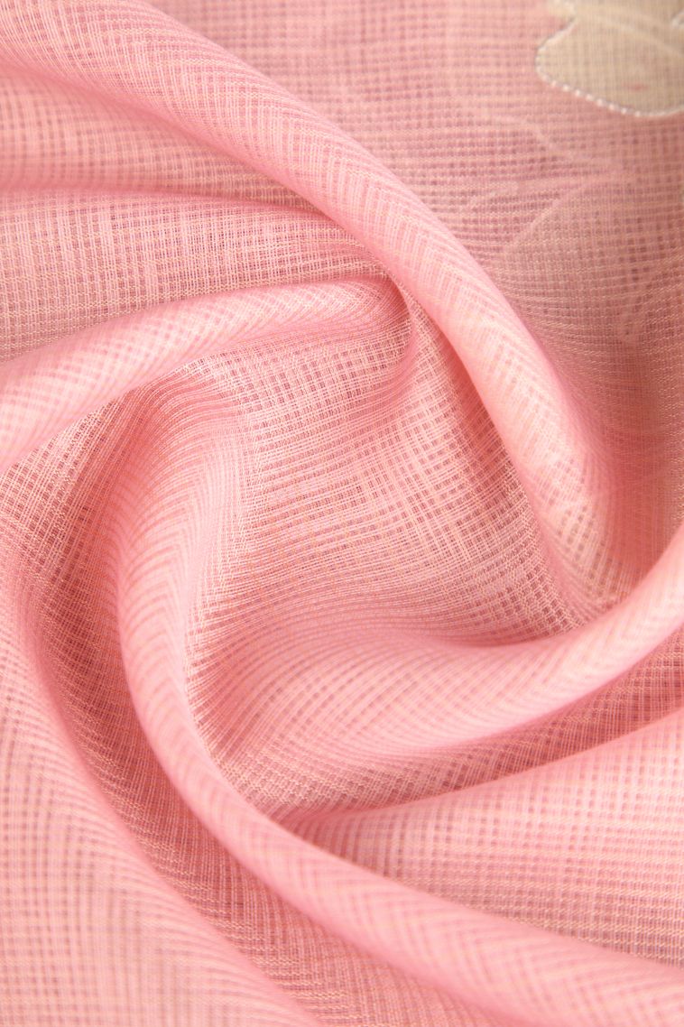 Lemonade Pink Manipuri Cotton Sarees with Without Zari Zari Embroidary view 4