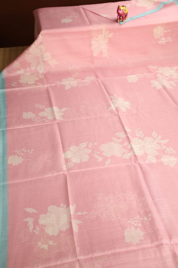 Lemonade Pink Manipuri Cotton Sarees with Without Zari Zari Embroidary view 2