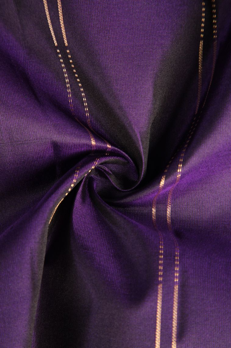 Viola Purple Soft Silk Saree with Gold Zari Straipes And Puttas view 4