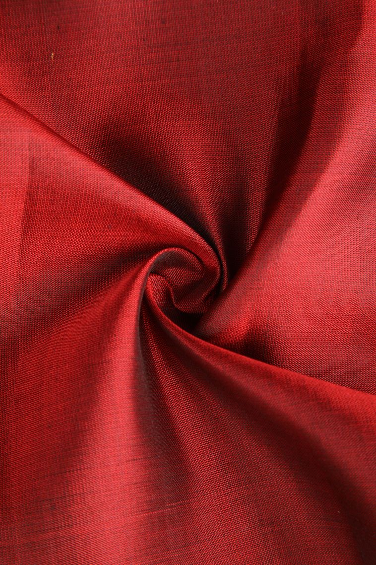 Dawn Red Soft Silk Saree with Gold Zari Floral Patterns view 4
