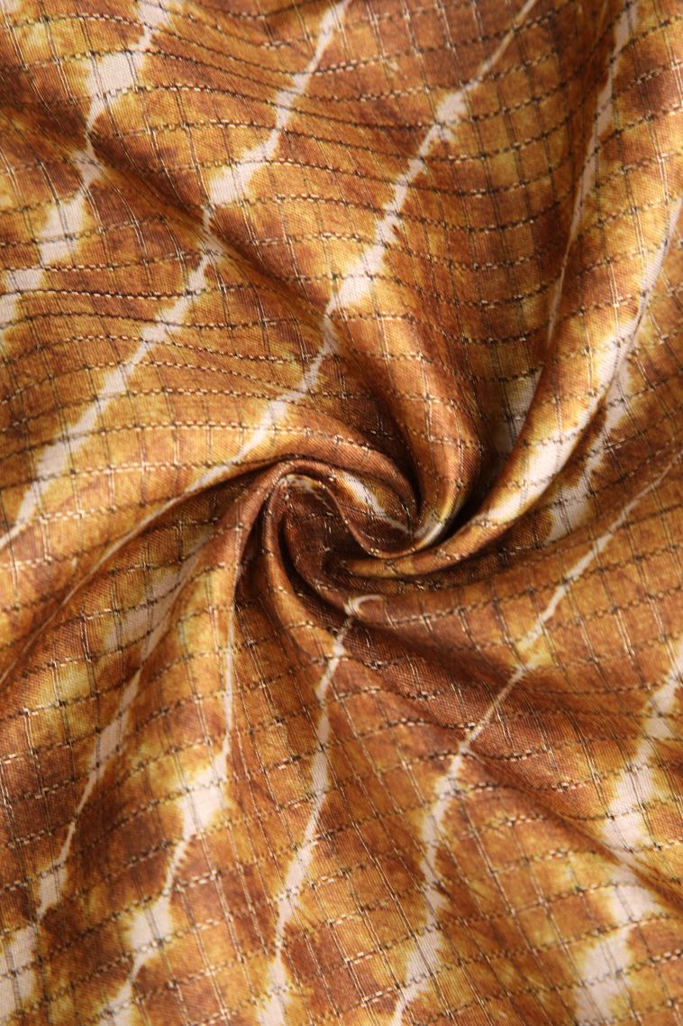Macaroon Yellow Semi Tussar Silk with Gold Zari Pathik Motifs view 4