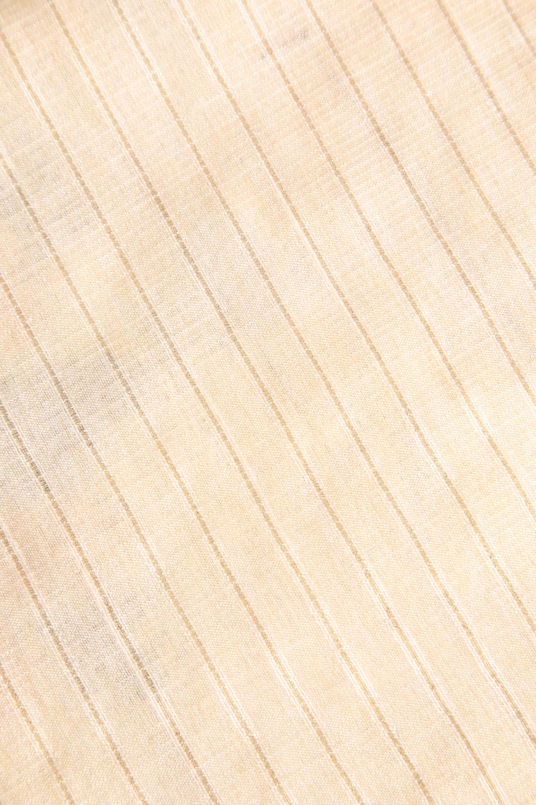 Cream White Semi Tussar Silk with Gold Zari Floral Patterns view 3