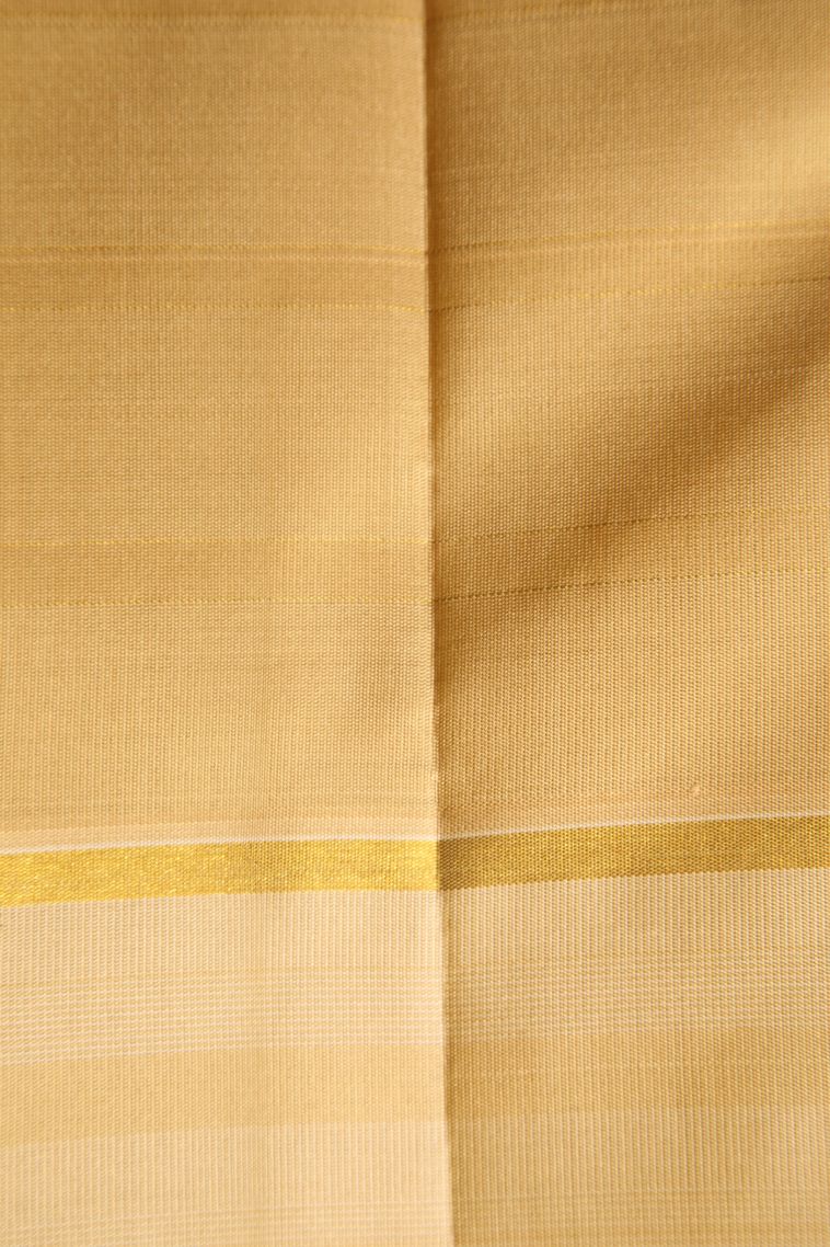 Coral Pink Kanchipuram Silk Sarees with Gold Zari Checks view 3