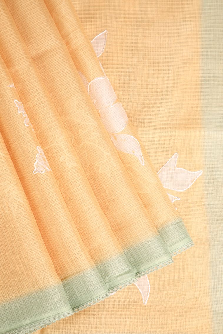 Sepia Yellow Manipuri Cotton Sarees with Without Zari Zari Embroidary view 1