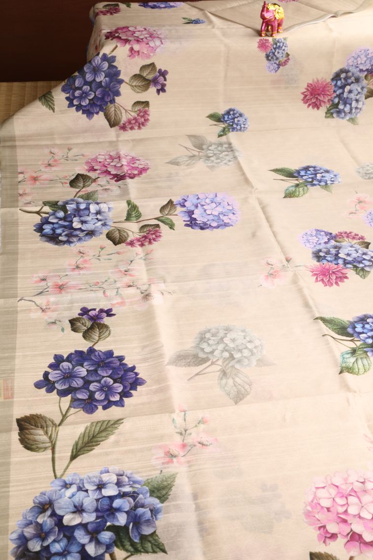 Vanilla Custard Yellow Semi Tussar Silk with Without Zari Zari Floral Patterns view 2