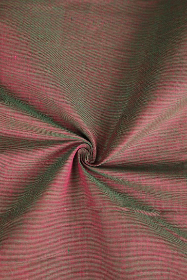 Watermelon Pink Chettinad Cotton Sarees with Gold Zari Plain With Border view 4