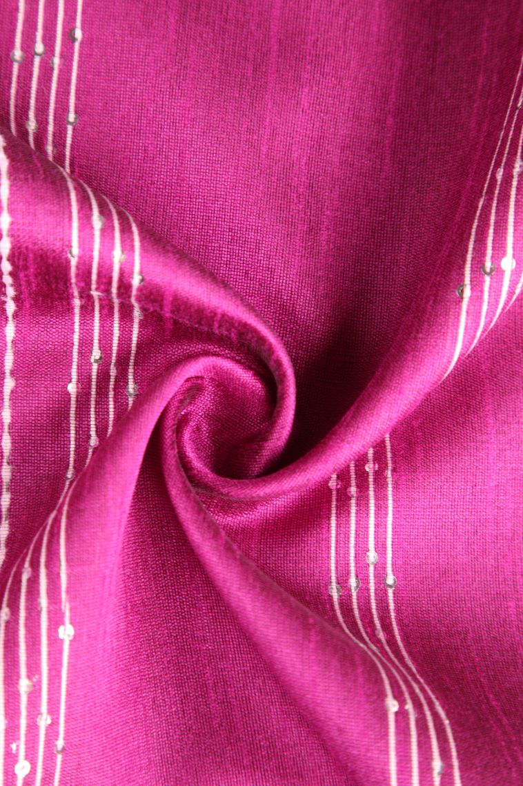 Magenta  Pink Jute Sarees with Thread Zari Thred Weaving view 4