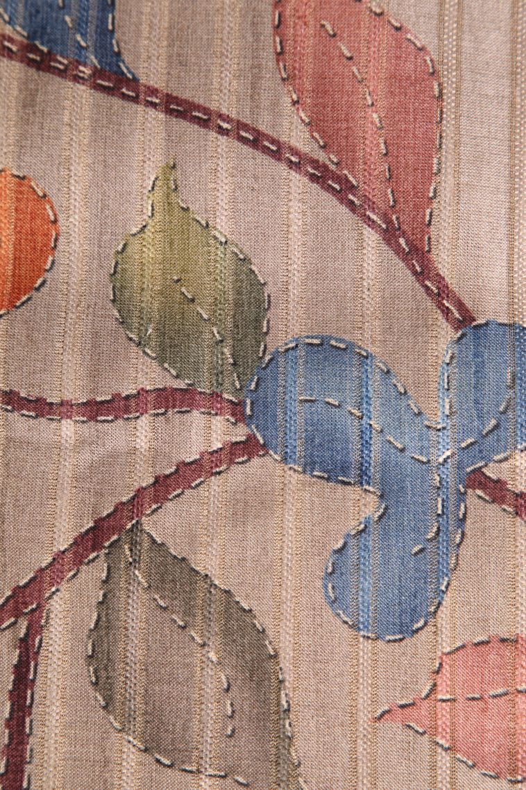 Vanilla Custard Yellow Semi Tussar Silk with Gold Zari Leaf Pattern view 3
