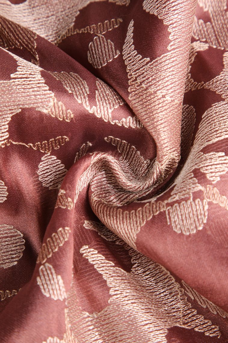 Blush Red Jute Sarees with Without Zari Zari Floral Patterns view 4