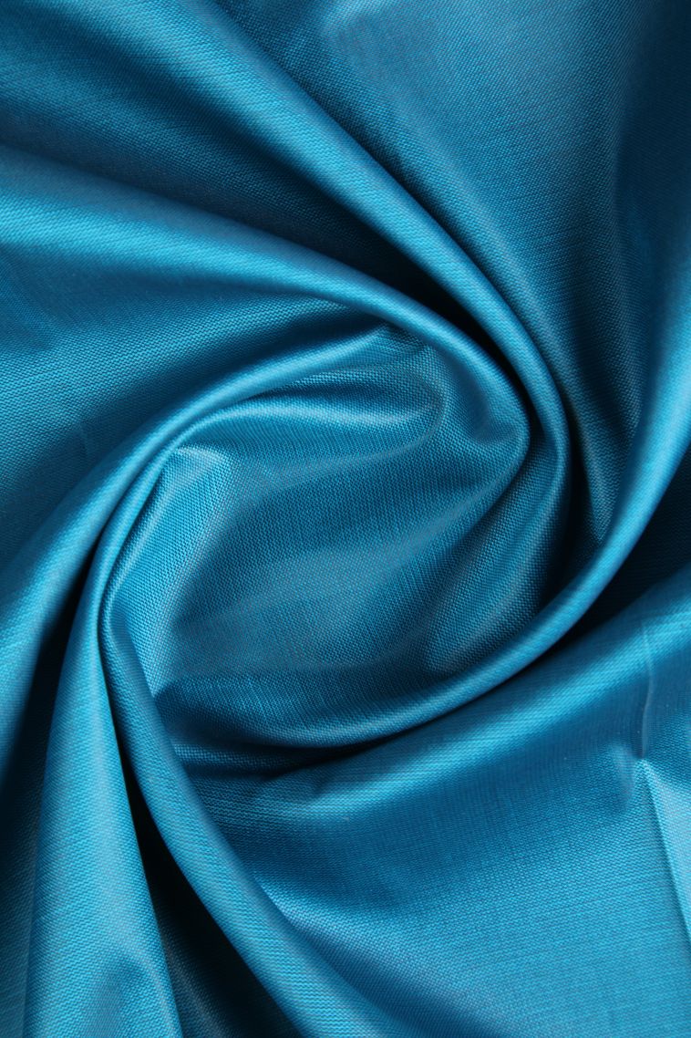Cerulean Blue Apoorva Silk Sarees with Gold Zari Plain view 4