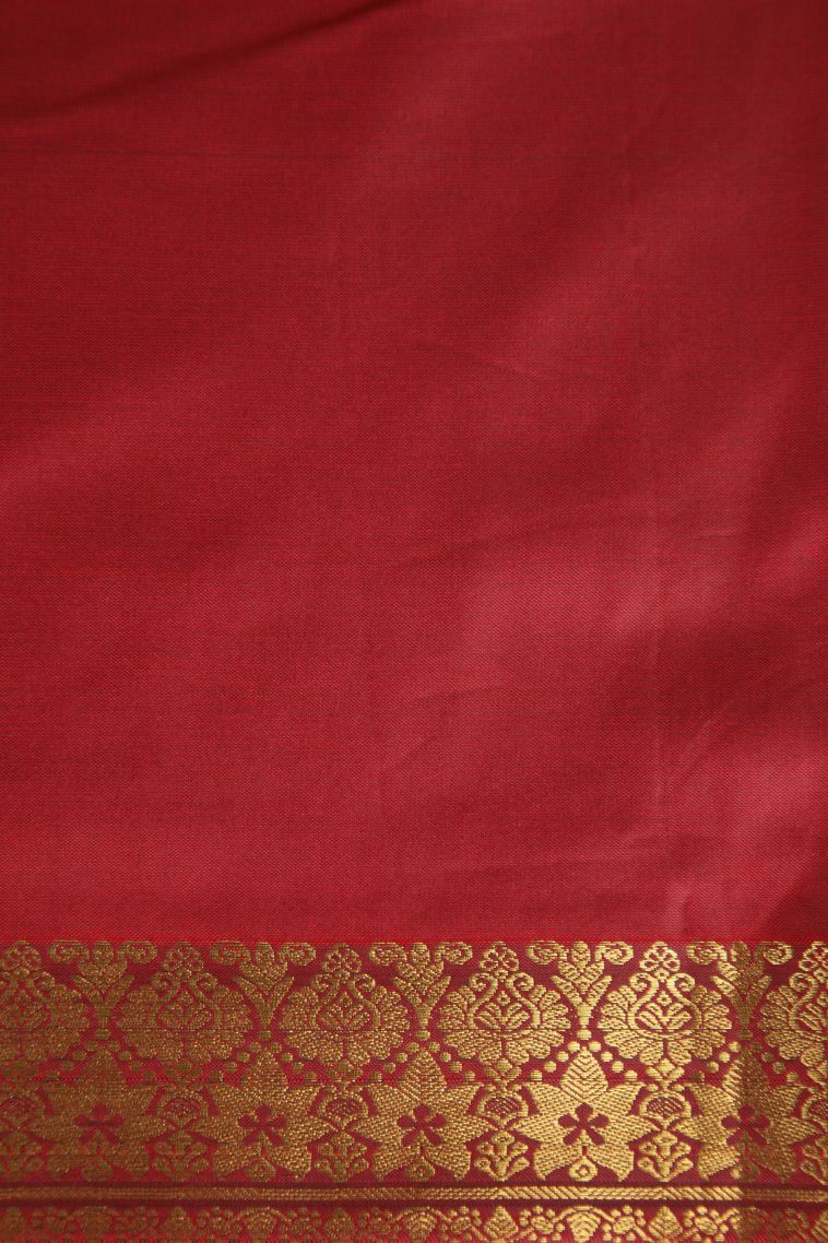 Cerulean Blue Apoorva Silk Sarees with Gold Zari Plain view 3