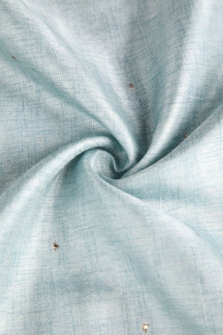 Snow White Jute Sarees with Gold Zari Puttas view 4