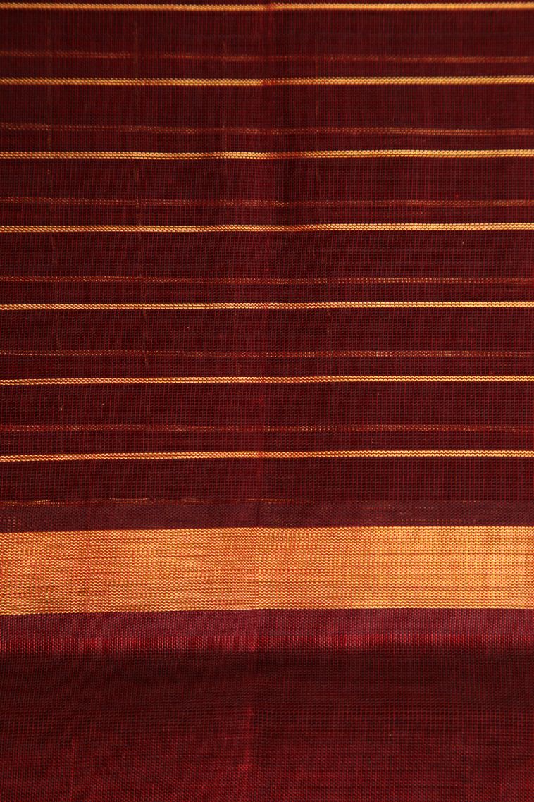Dawn Red Silk Cotton with Gold Zari Checks view 3
