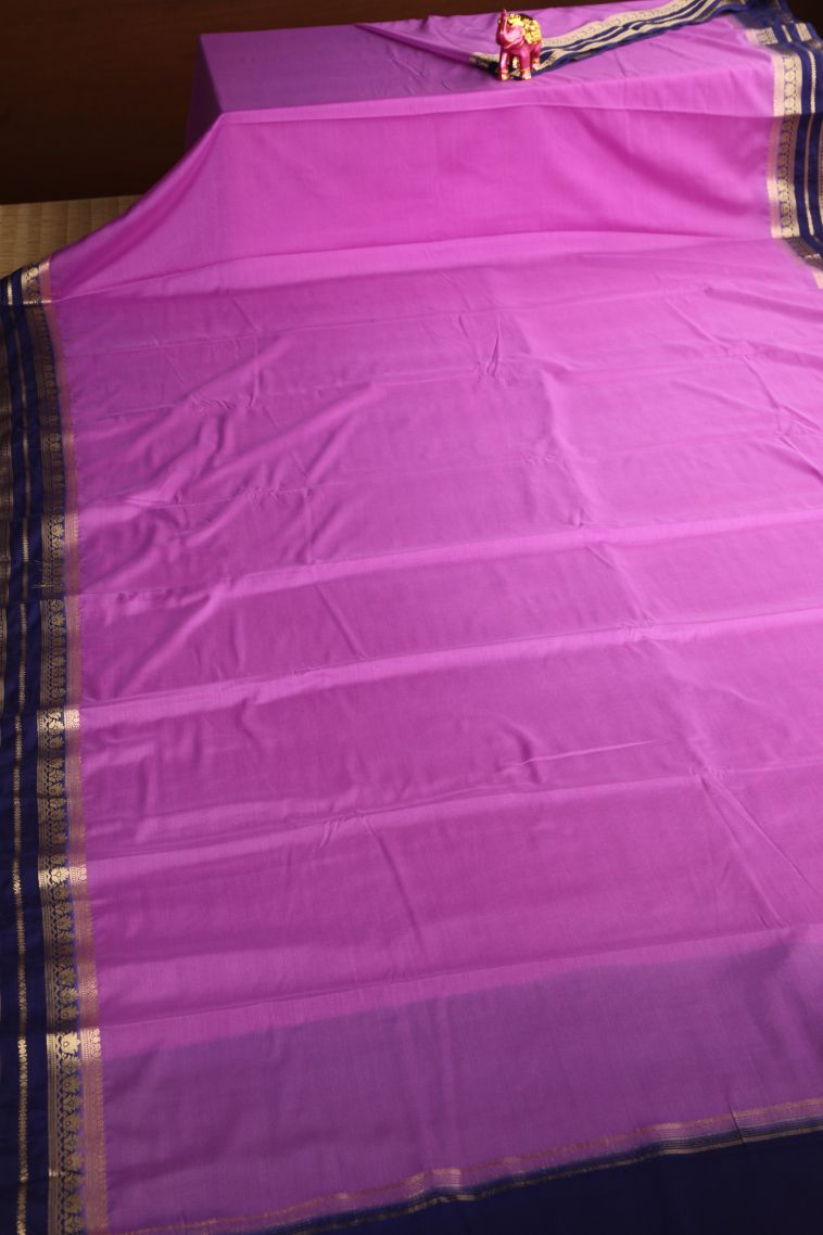 Taffy Pink Fancy Saree with Gold Zari Plain view 2