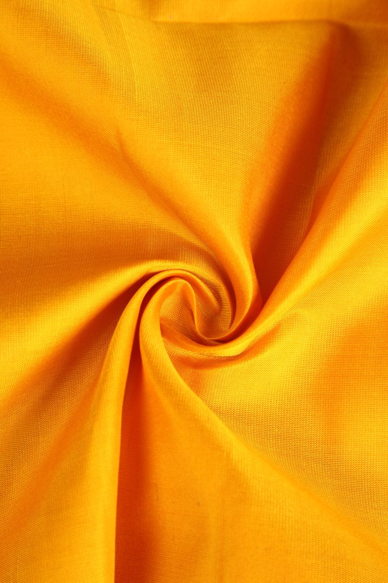 Mango Yello Soft Silk Saree with Gold Zari Buttis (small Dots Or Motifs) view 4