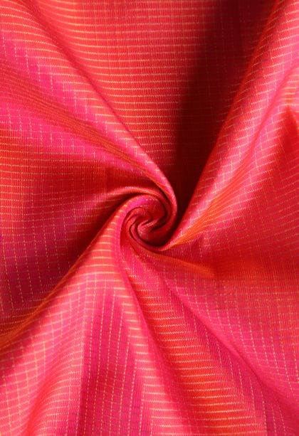 Punch Pink Soft Silk Saree with Gold Zari Vaira Oosi Jari Checked
