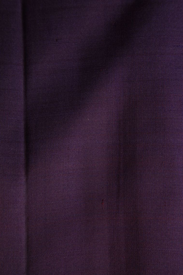 Bosenberry Purple Kanchipuram Silk Sarees with Gold Zari Straipes And Puttas view 3