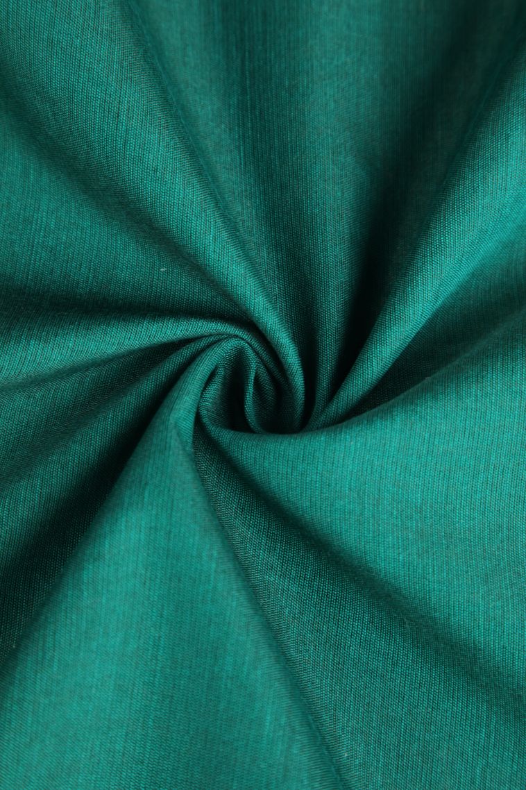 Ocean Blue Silk Cotton Sarees with Silver Zari Floral Patterns view 4