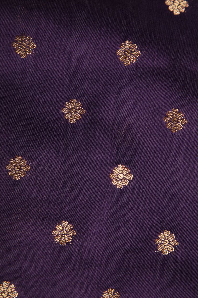 Veronica Purple Banaras Sarees with Gold Zari Checks And Puttas view 3