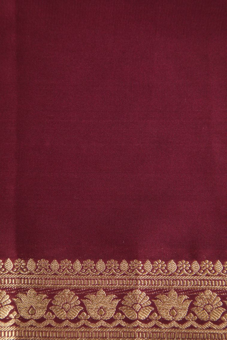 Lemon Yellow Fancy Saree with Gold Zari Plain view 3