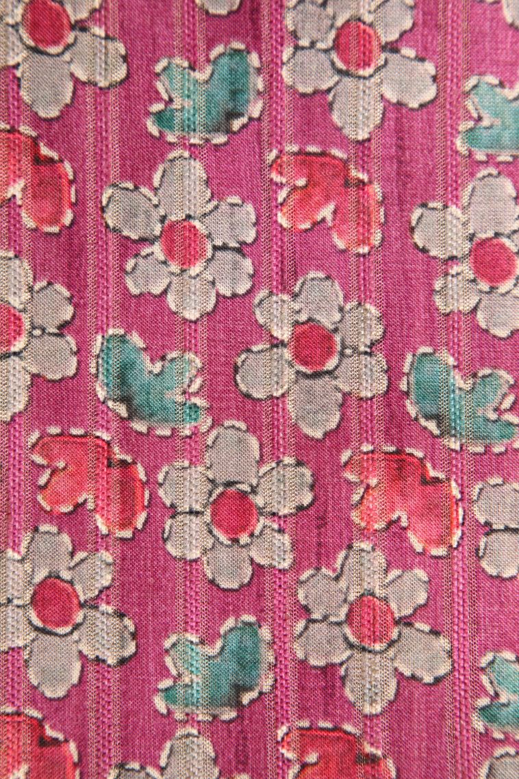 Vanilla Custard Yellow Semi Tussar Silk with Gold Zari Floral Patterns view 3